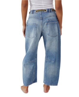 Free People ★ We The Free Moxie Low-Slung Barrel Jeans Free People Women's Moxie Low Slung Pull-On Barrel, Night