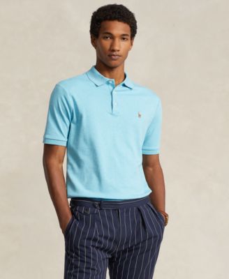 폴로 랄프로렌 Polo Ralph Lauren Mens Classic-Fit Soft Cotton Polo Shirt,Turquoise Nova Heather