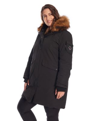 Plus Size Laurentian Long Parka Winter With Faux Fur Hood