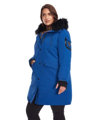 Plus Size Laurentian Long Parka Winter With Faux Fur Hood
