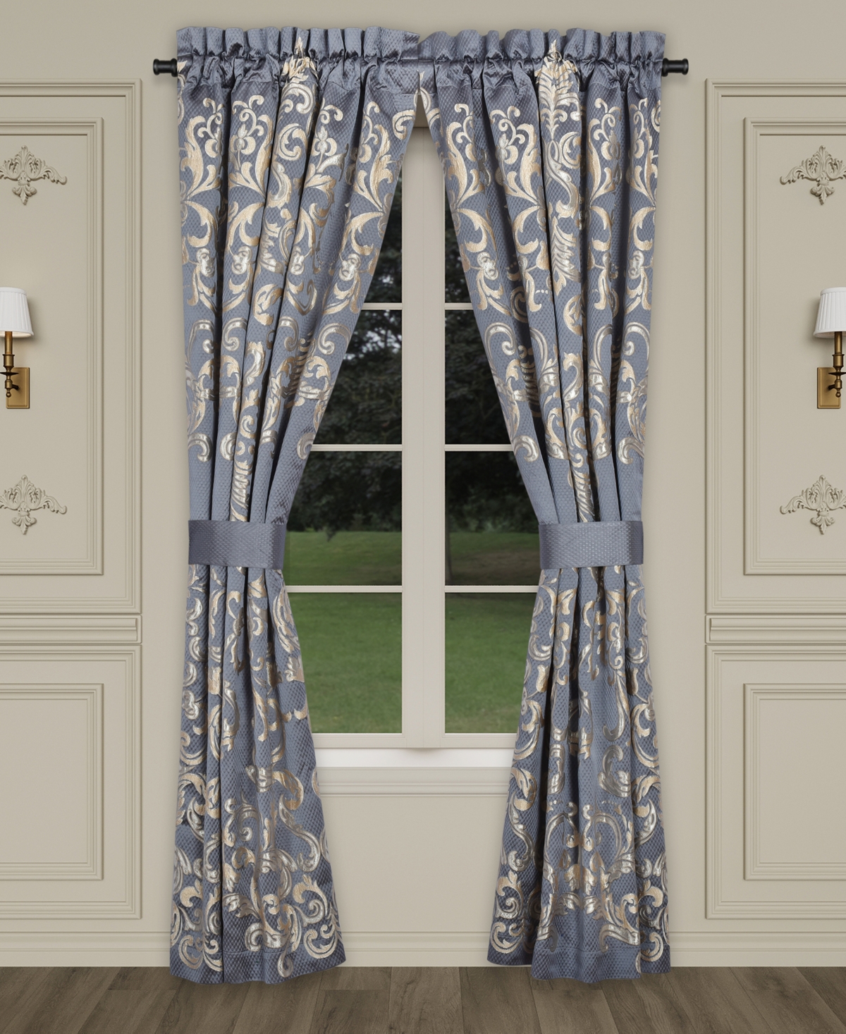 J Queen New York Dicaprio Window Panel Pair, 50" X 95" In Powder Blue