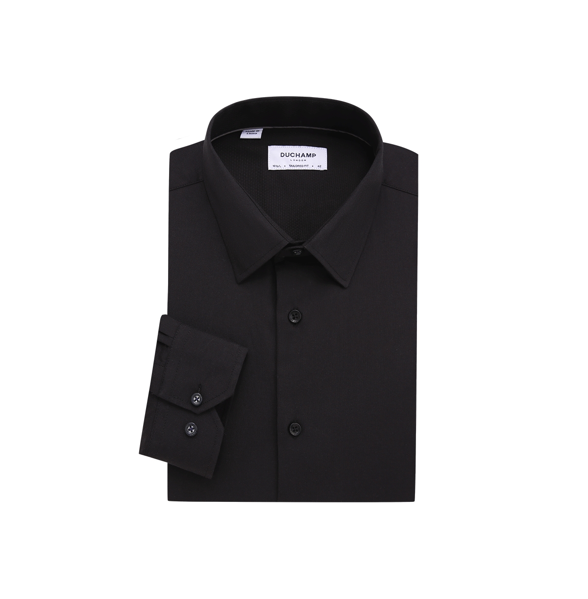 Textured Solid Dress Shirt - Black