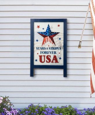 24" H Patriotic, Americana Wooden Easel Porch Decor