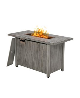 43 Inch 50 000 BTU Propane Fire Pit Table with Removable Lid-Grey