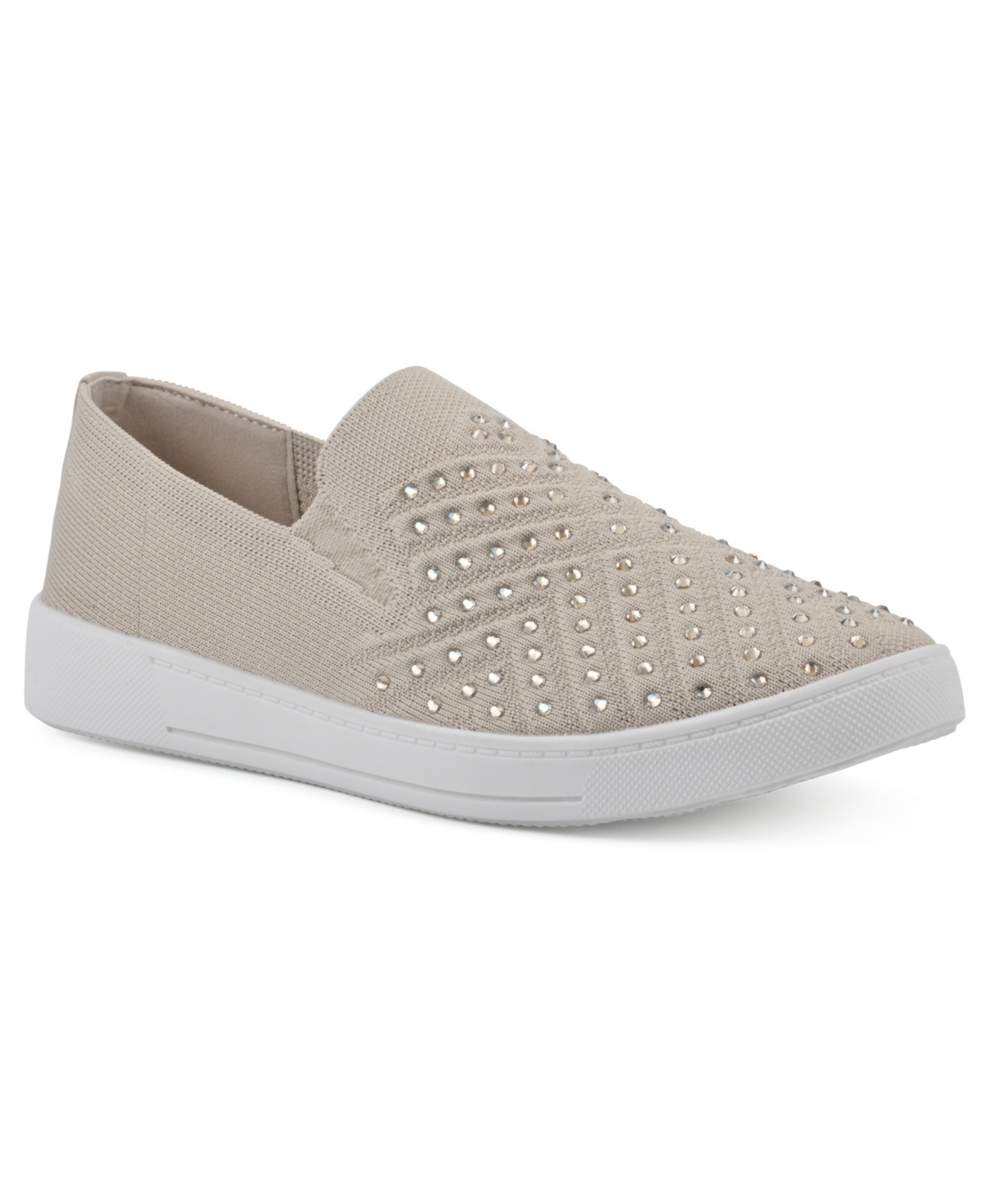 White Mountain Upbring Slip On Sneakers In Taupe Fabric