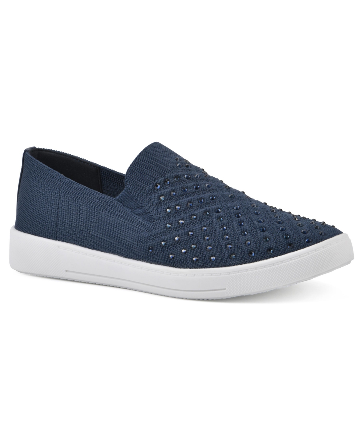 White Mountain Upbring Slip On Sneakers In Navy Fabric