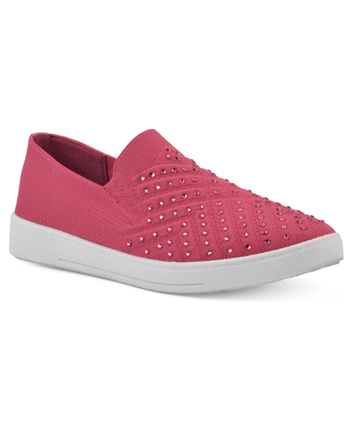 White Mountain Upbring Slip On Sneakers In Super Pink Fabric