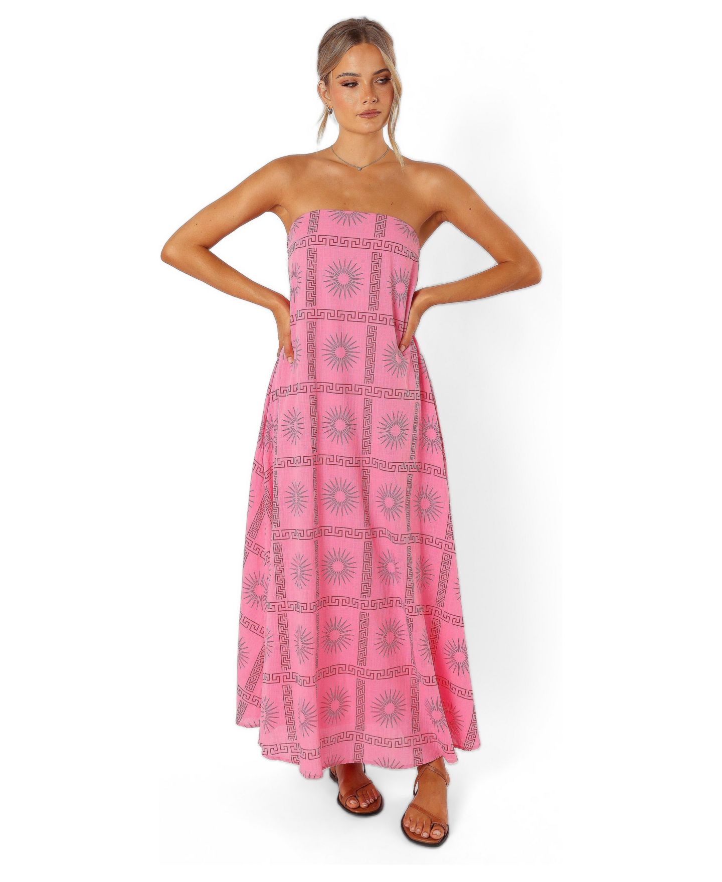 Женское платье Petal and Pup Soph Strapless Maxi, цвет: Розовый красный — фото 1