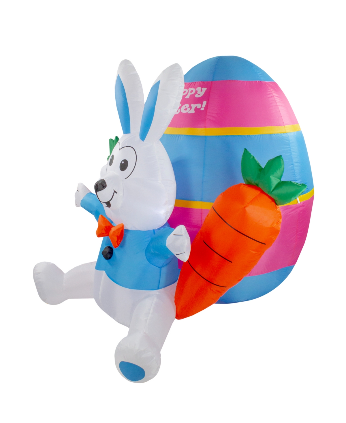 Northlight 4' Inflatable Lighted Easter Rabbit With Carrots Outdoor Decoration In Orange