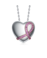 Gigi Girl Teens Two Tone with Infinity Pink Cubic Zirconia Heart Necklace - Silver