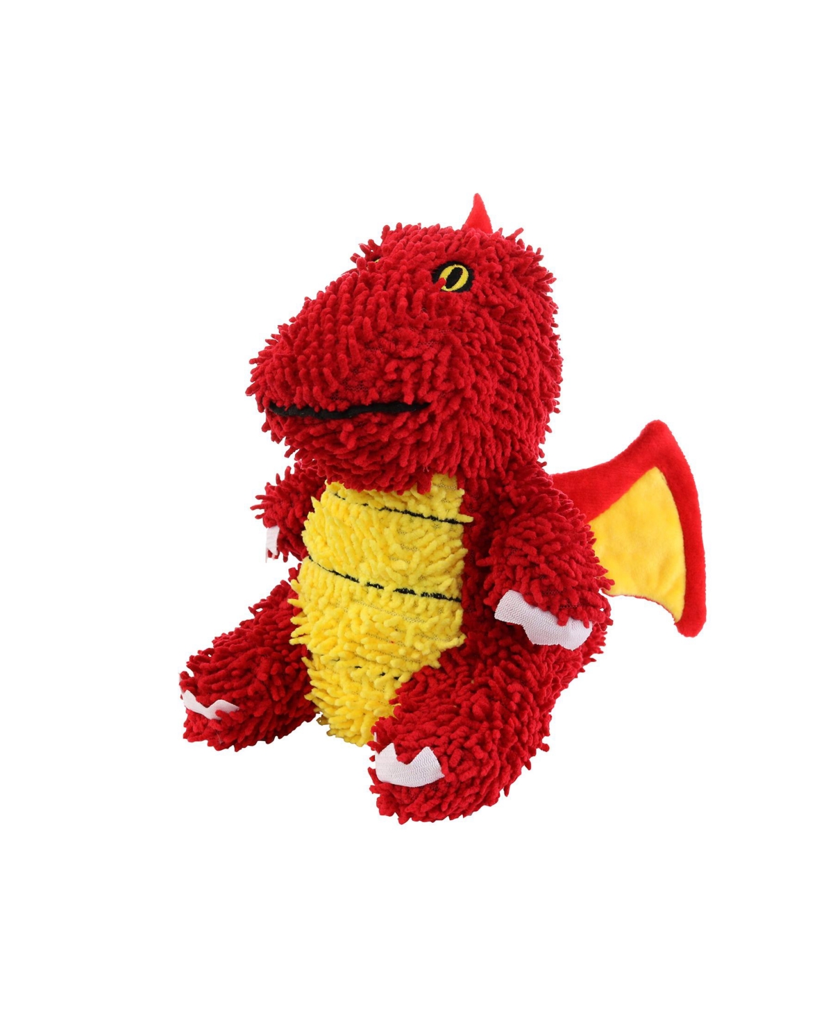 Microfiber Ball Med Dragon Red Squeaker Dog Toy - Red
