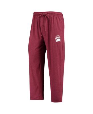 Men's Maroon, Heathered Charcoal Distressed Montana Grizzlies Meter Long Sleeve T-shirt and Pants Sleep Set