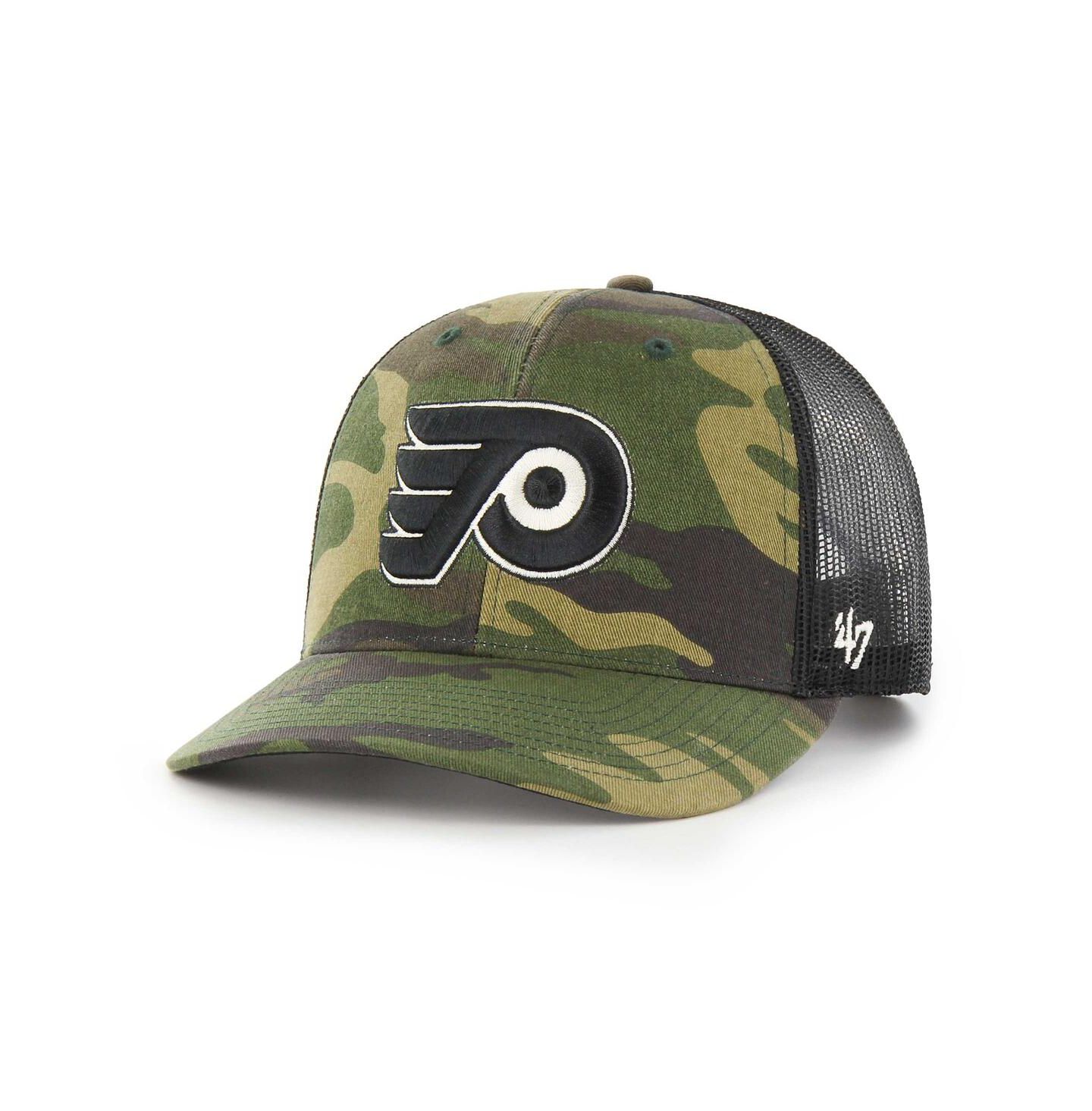 Мужская кепка '47 Brand Camo, Black Philadelphia Flyers Trucker Snapback Hat — фото 1