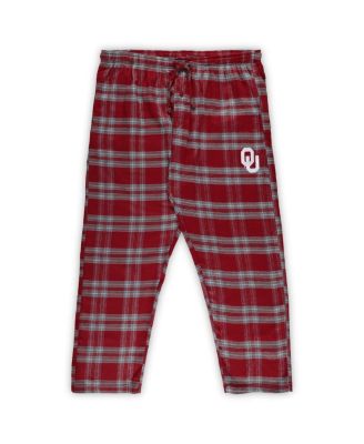 Men's Crimson, Gray Oklahoma Sooners Big and Tall 2-Pack T-shirt and Flannel Pants Set