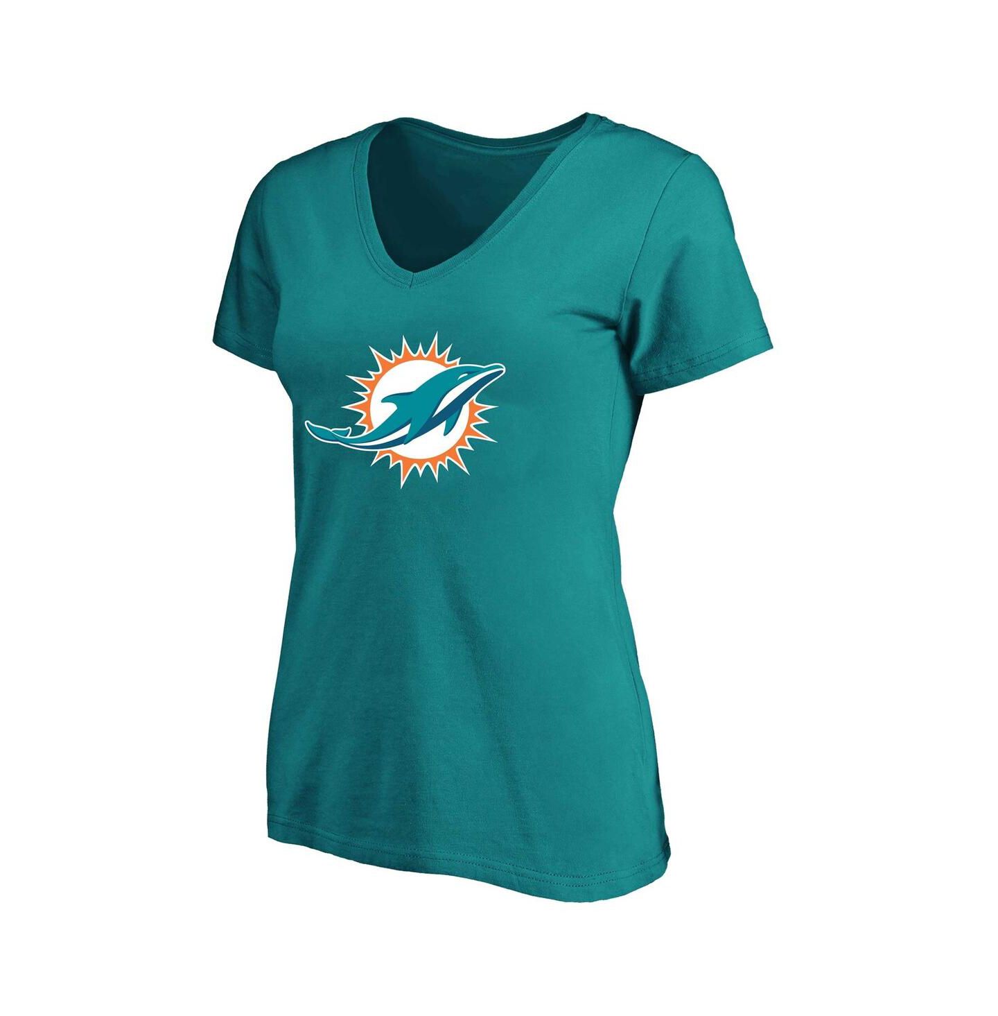 Женская футболка Fanatics Tyreek Hill Aqua Miami Dolphins Plus Size Fair Catch Name and Number V-Neck — фото 2