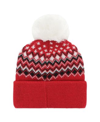 Women's Red Chicago Blackhawks Elsa&nbsp;Cuffed Knit Hat with Pom