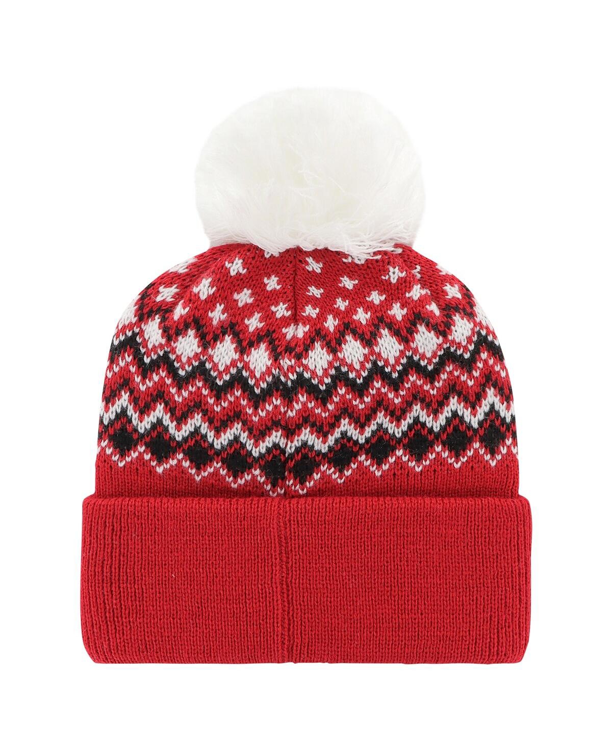 47 Brand Women's ' Red Chicago Blackhawks Elsa Cuffed Knit Hat With Pom In Red