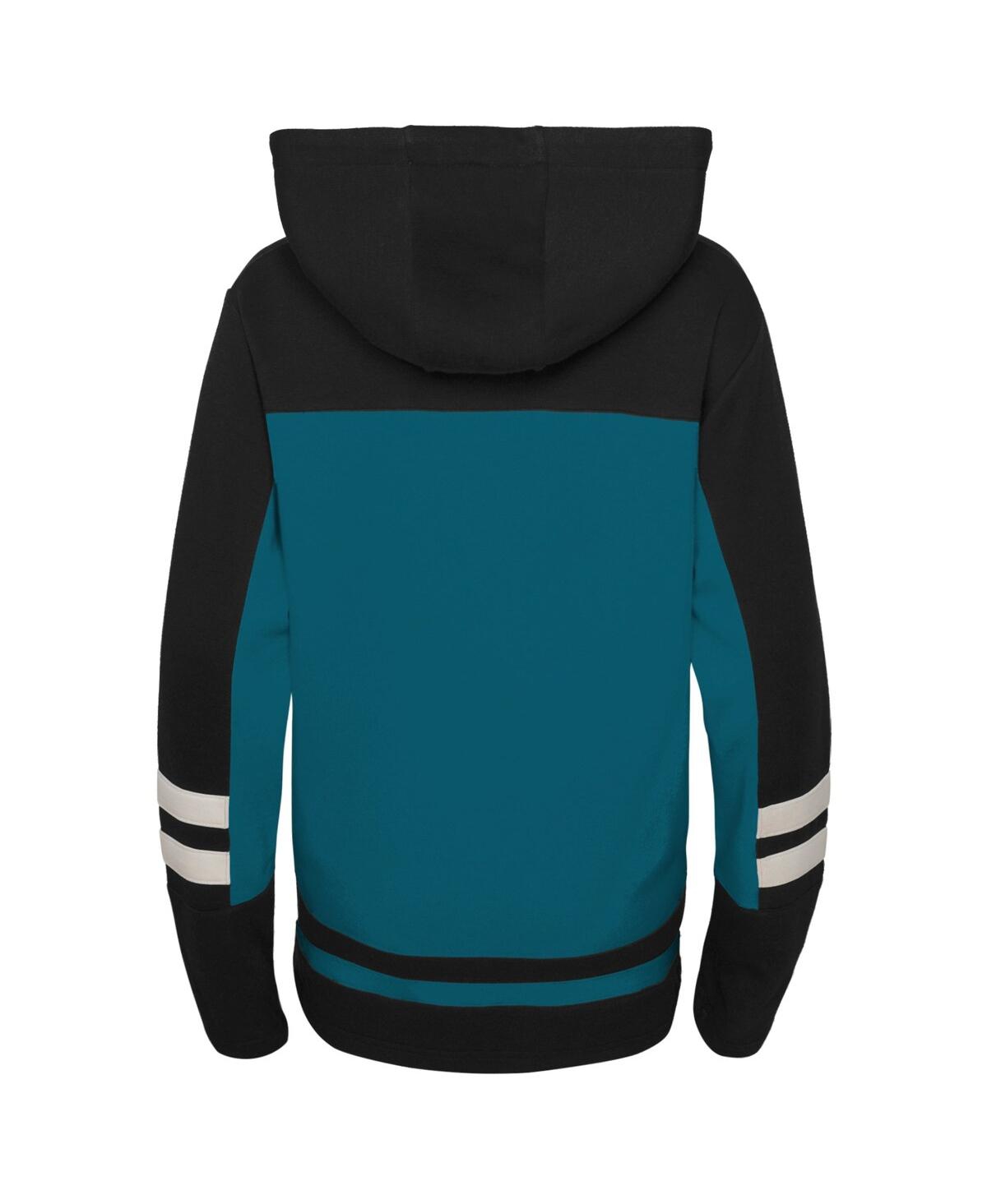 Big BoysSan Jose Sharks Ageless Revisited Lace-Up V-Neck Pullover Hoodie - Teal