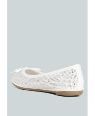 Womens hosana rhinestones and stud embellished ballet flats