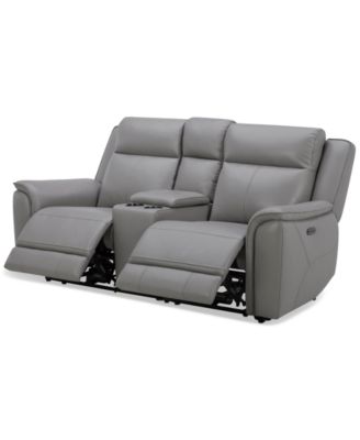 Addyson 77" 3-Pc. Leather Sofa with 2 Zero Gravity Recliners with Power Headrests & 1 Console, Created for Macy's