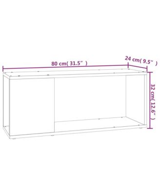 TV Stand White 31.5"x9.4"x12.6" Engineered Wood