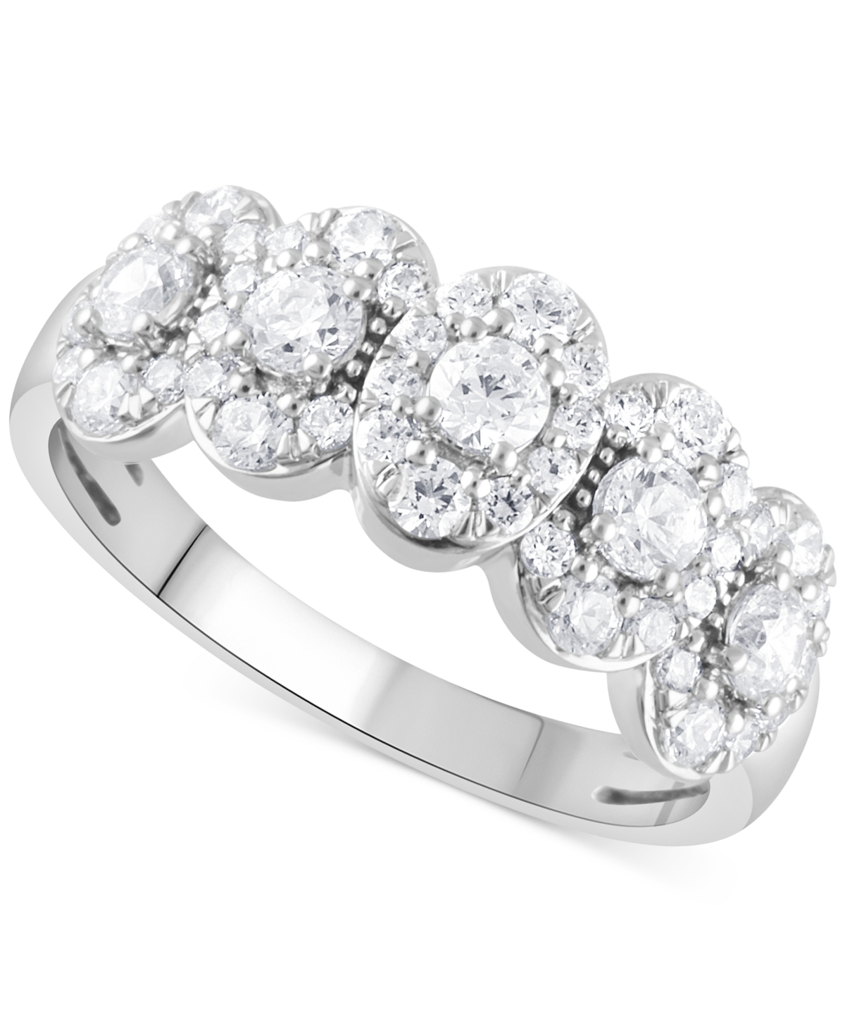 Macy's Diamond Halo Cluster Ring (1 Ct. T.w.) In 14k White Gold