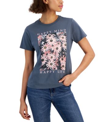 Rebellious One - Juniors' Happy Mind Crewneck Tee