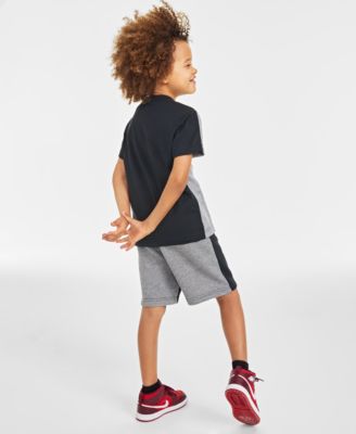 Shop Jordan Little Boys Short Sleeve T Shirt Shorts In Dune Red