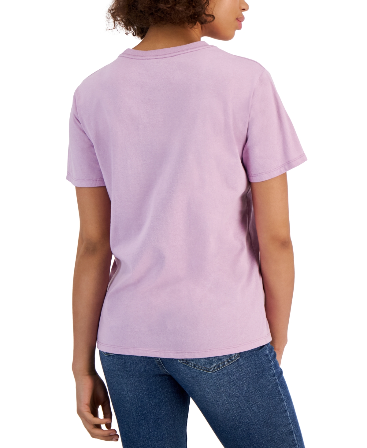 Shop Grayson Threads, The Label Juniors' Cotton Whitney Crewneck Tee In Purple