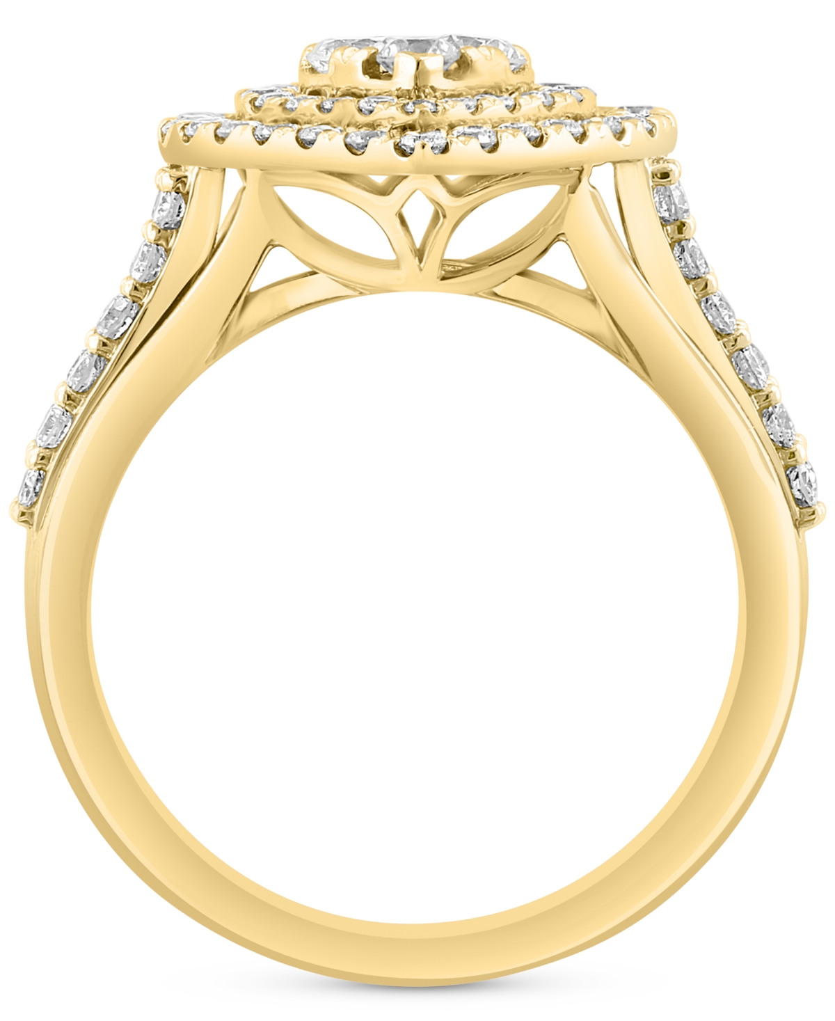 Effy Diamond Halo Cluster Heart Ring (1-1/20 ct. t.w.) in 14k Gold - 14K Gold