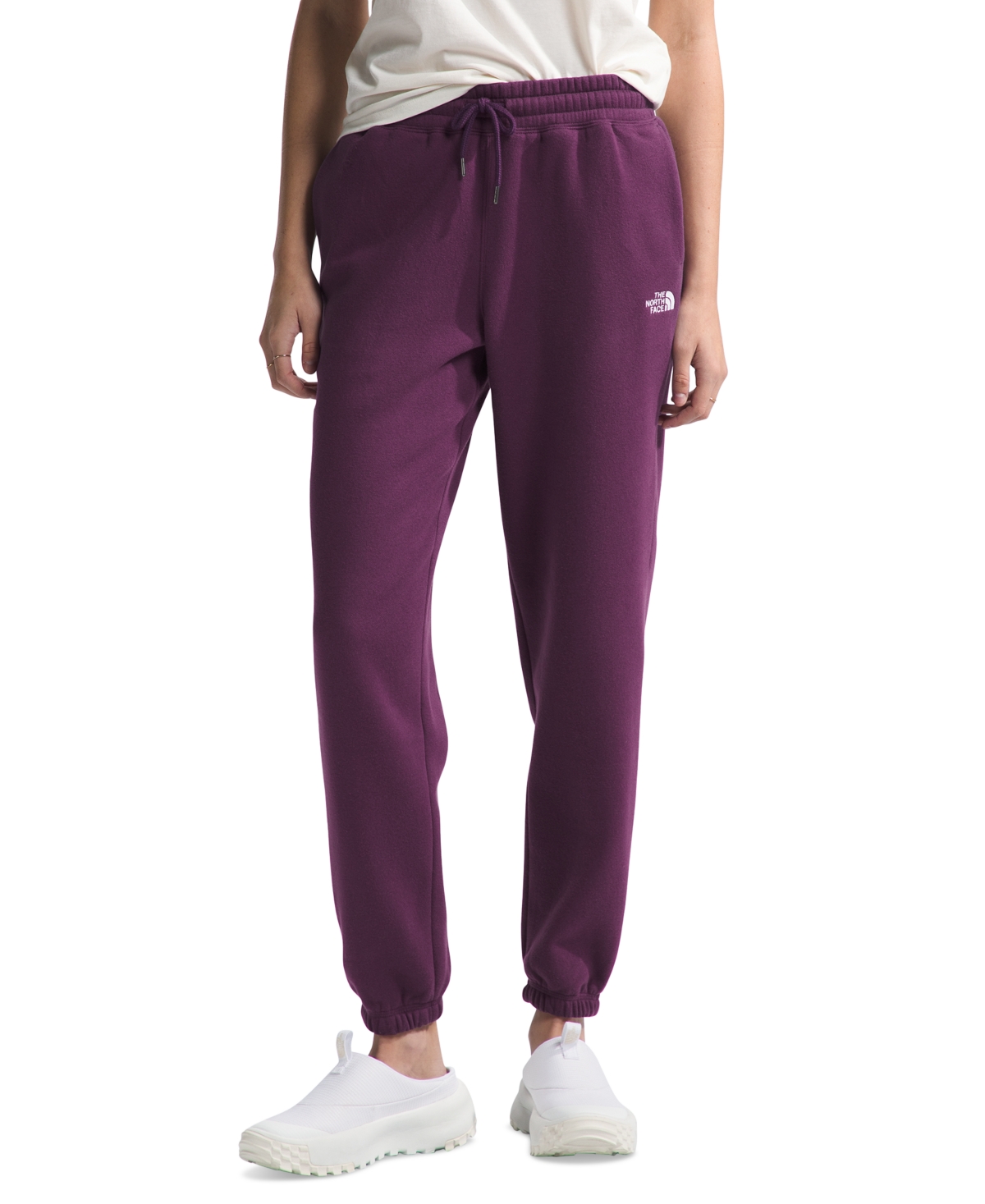Shop The North Face Women's Half Dome Fleece Sweatpants In Black Currant Purple