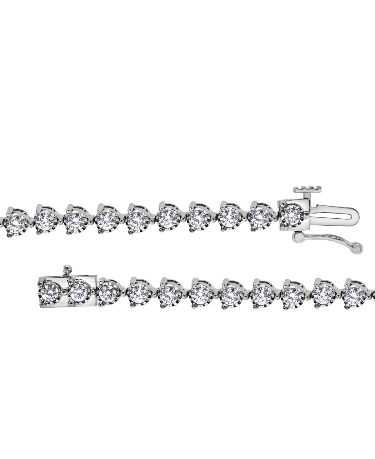 Shop Macy's Diamond Tennis Bracelet (2-3/8 Ct. T.w.) In 10k White Gold