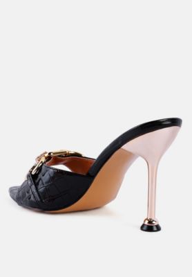 Womens Drippin Hot Croc Patent Faux Leather Sandals