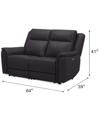 Addyson 64" 2-Pc. Leather Sofa with 2 Zero Gravity Recliners with Power Headrests, Created for Macy's