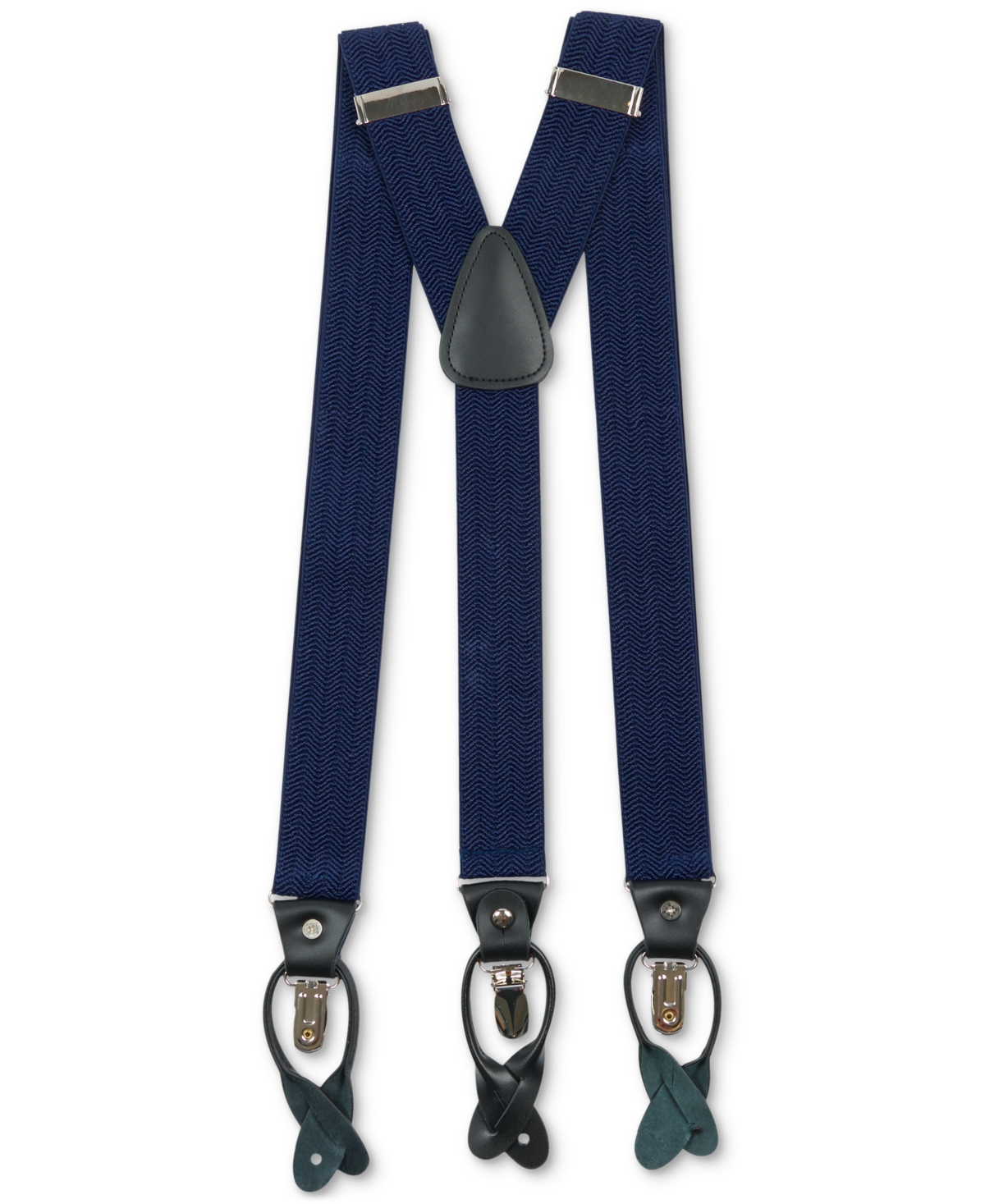 Shop Construct Men's Herringbone Suspenders In Navy