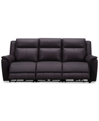 Addyson 88" 3-Pc. Leather Sofa with 3 Zero Gravity Recliners with Power Headrests