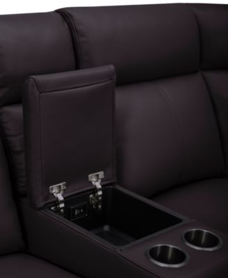 Addyson 117" 6-Pc. Leather Sectional with 3 Zero Gravity Recliners with Power Headrests & 1 Console