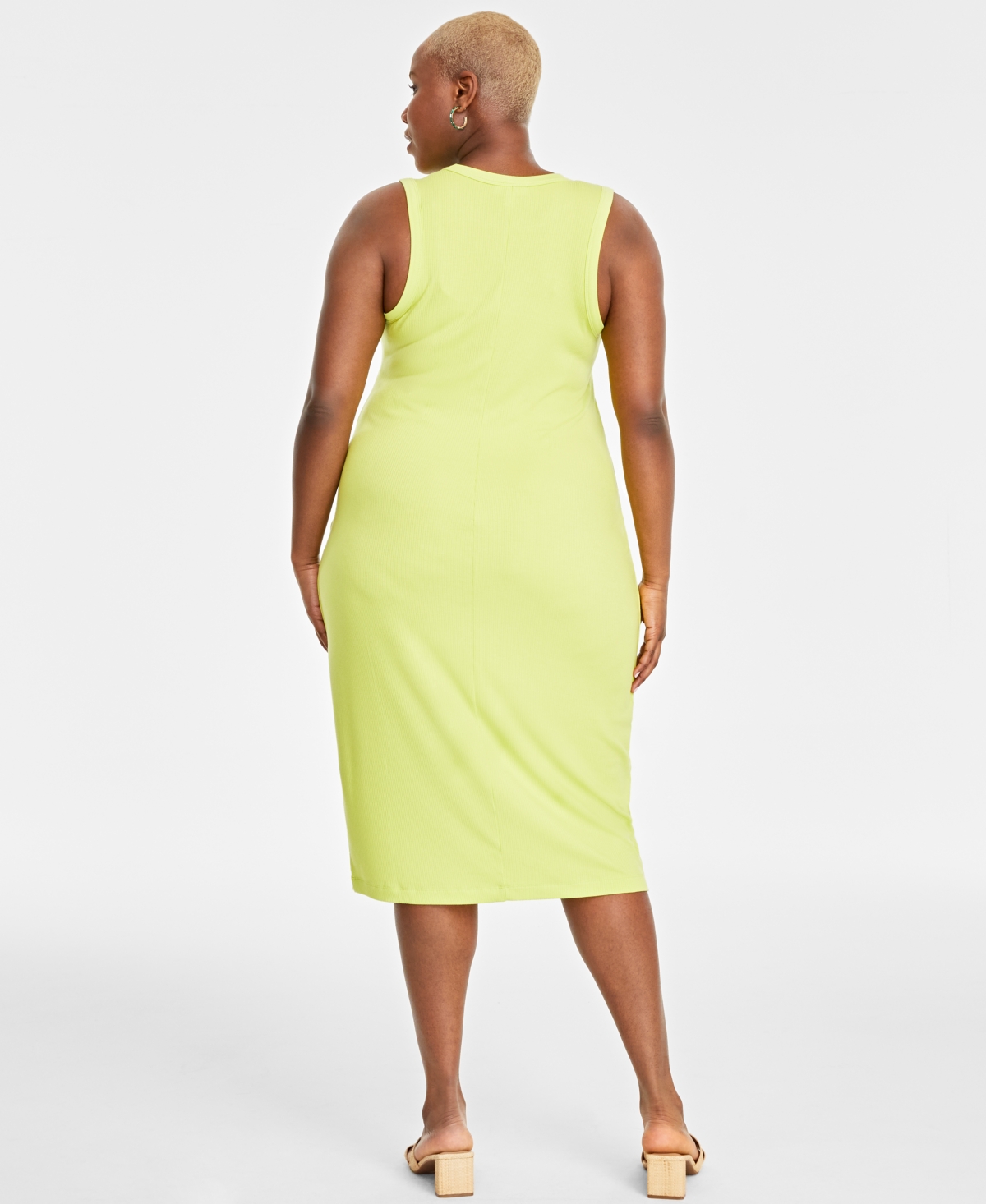 On 34th Trendy Plus Size Rib-Knit Midi Tank Dress, Created for Macy's