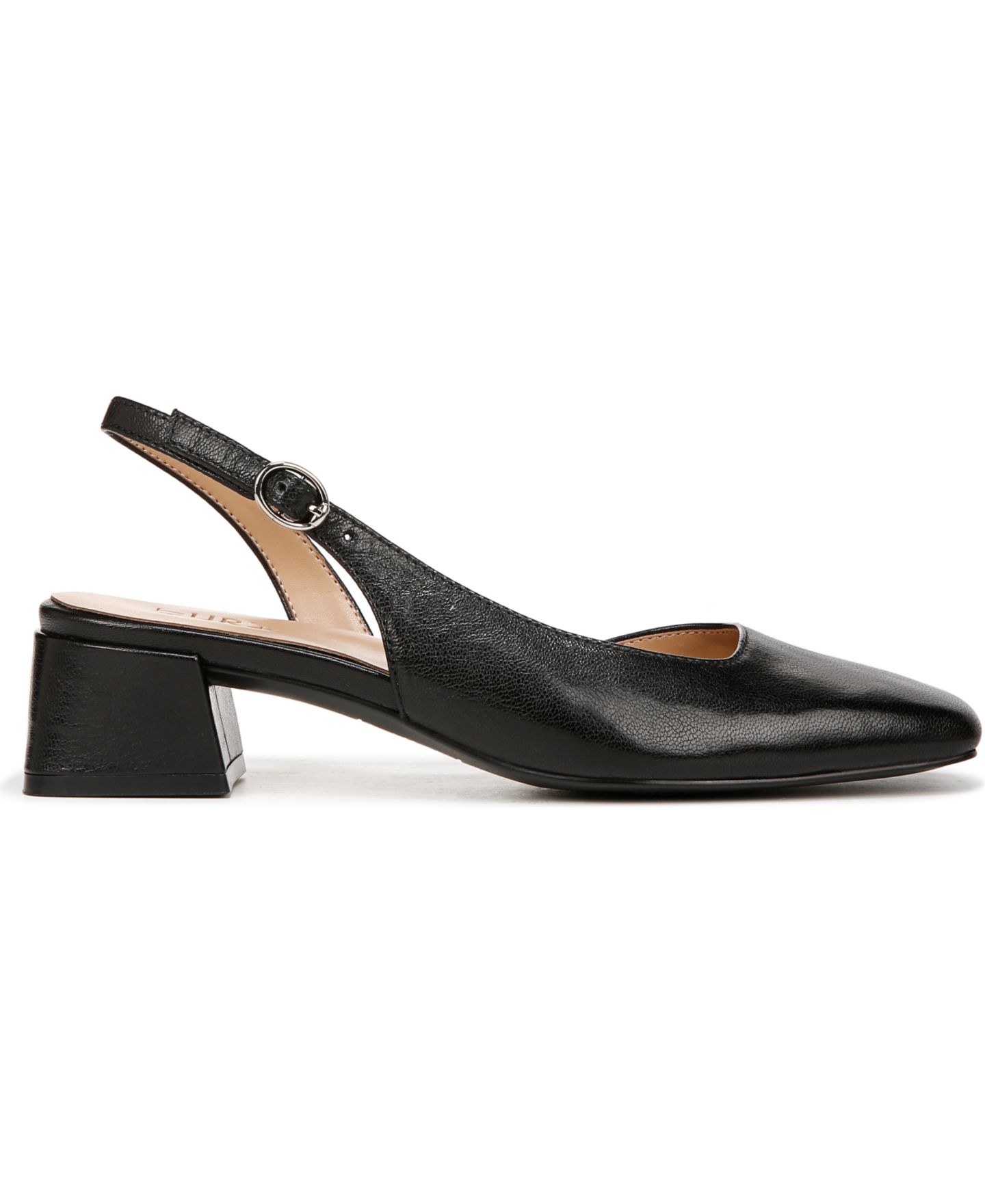 Женские туфли Naturalizer Jayla Mid-Heel Square Toe Slingback Pumps, цвет: Чёрный кожаный — фото 2