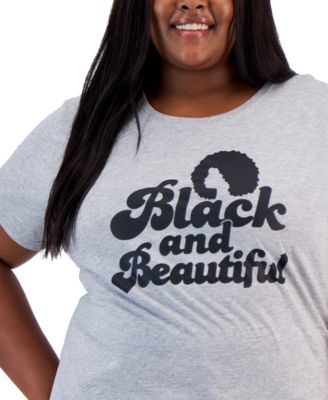 Trendy Plus Size Black Beautiful Graphic T-Shirt