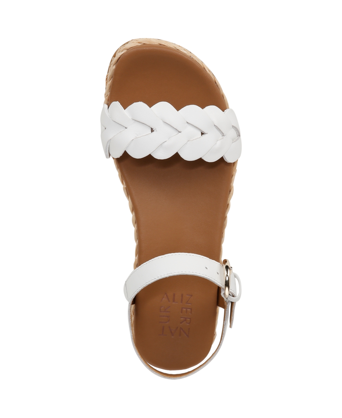 Naturalizer Women's Neila Open Round Toe Flatform Sandals In White