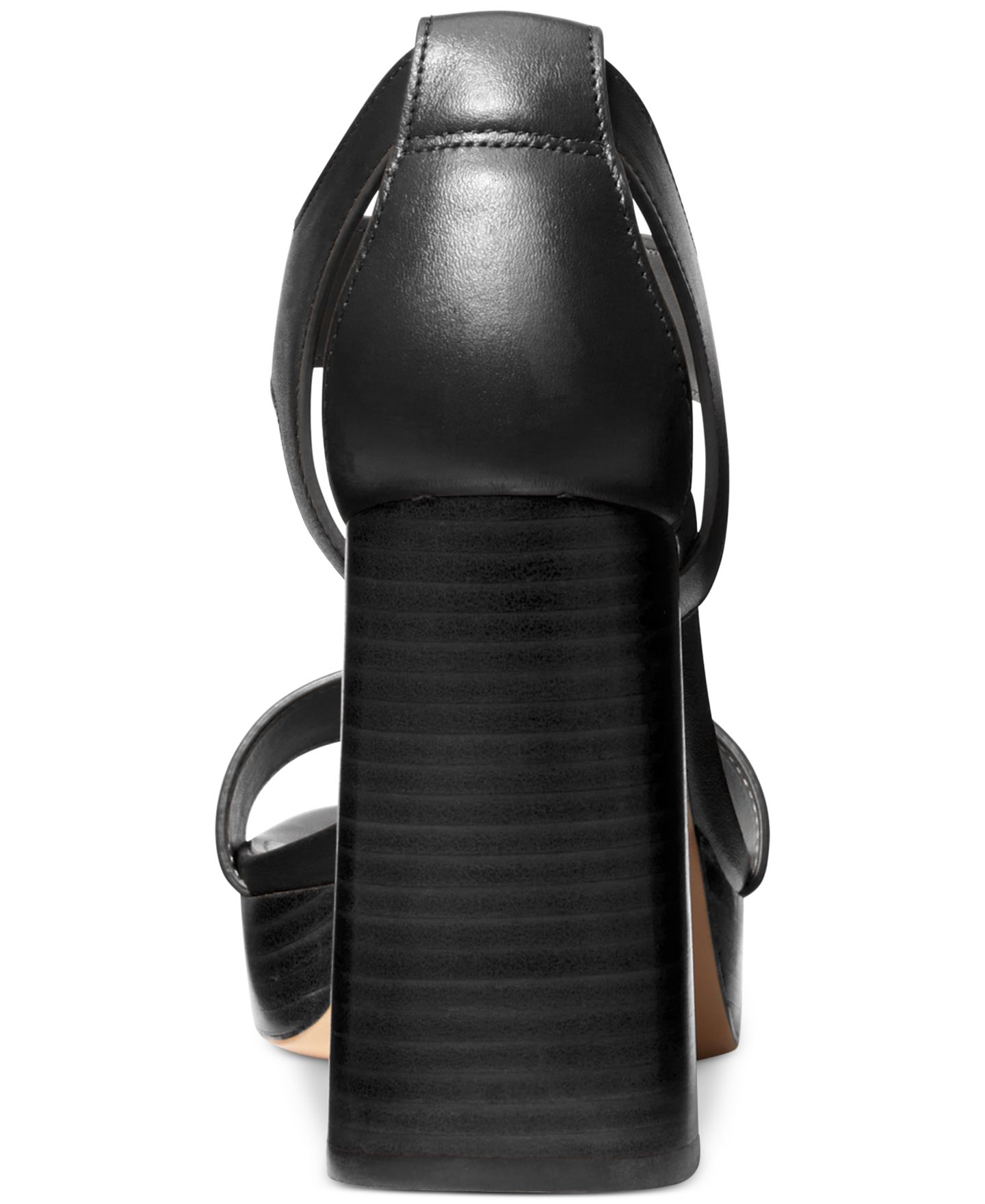 Женские сандалии Michael Kors Berkley Mid Platform T-Strap, цвет: Чёрный кожаный — фото 3