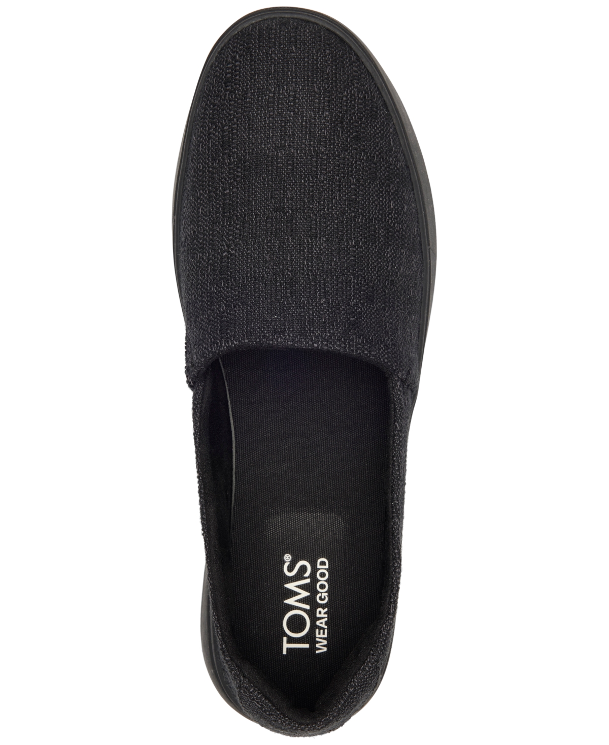 Shop Toms Women's Kameron Casual Slip On Platform Sneakers In Black,black Two Tone Slub