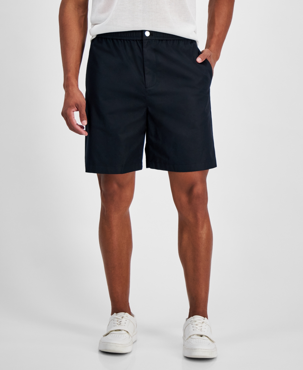 Inc International Concepts Men's Ash Regular-fit Solid 7" Shorts, Created For Macy's In Deep Black