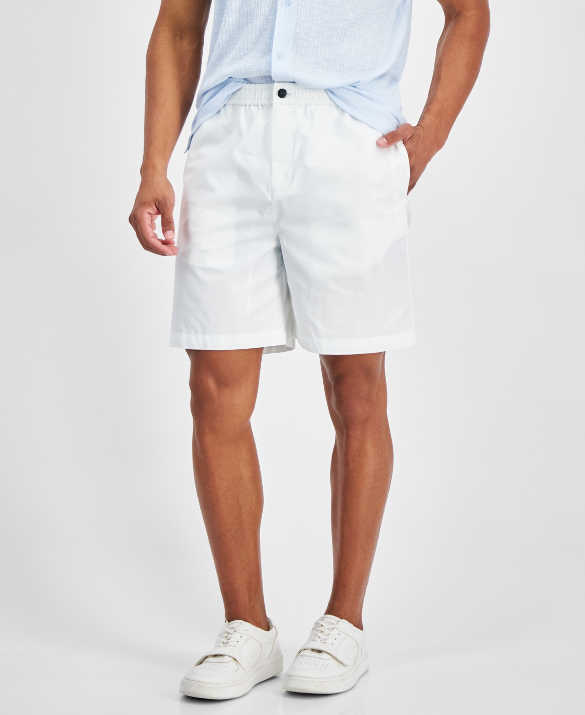 Inc International Concepts Men's Ash Regular-fit Solid 7" Shorts, Created For Macy's In Bright White