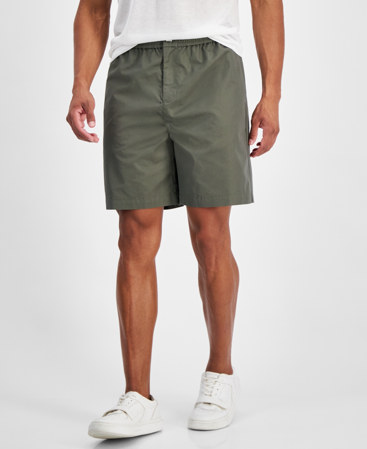 Inc International Concepts Men's Ash Regular-fit Solid 7" Shorts, Created For Macy's In Olive Twist