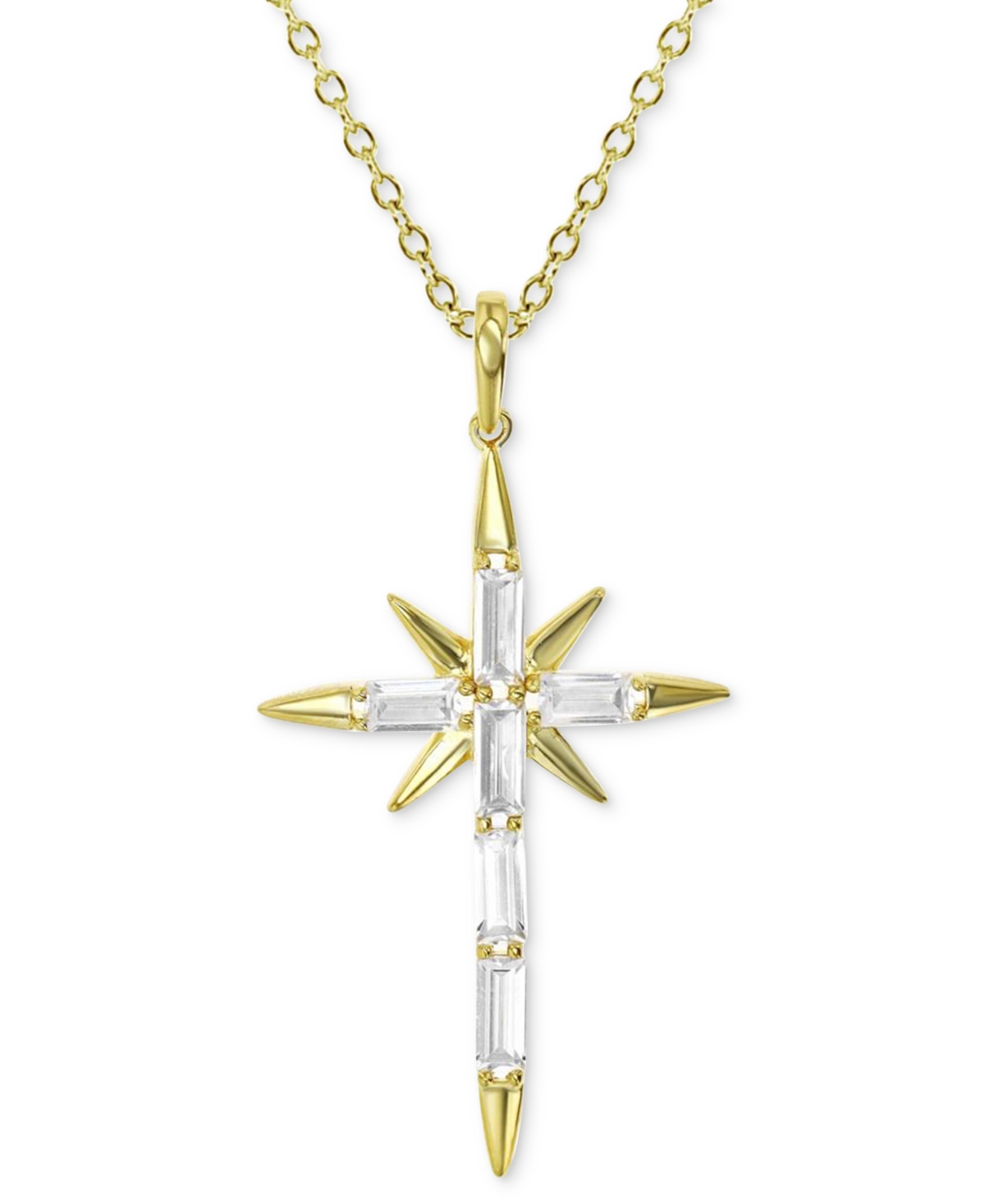 Cubic Zirconia Baguette Star Cross 18