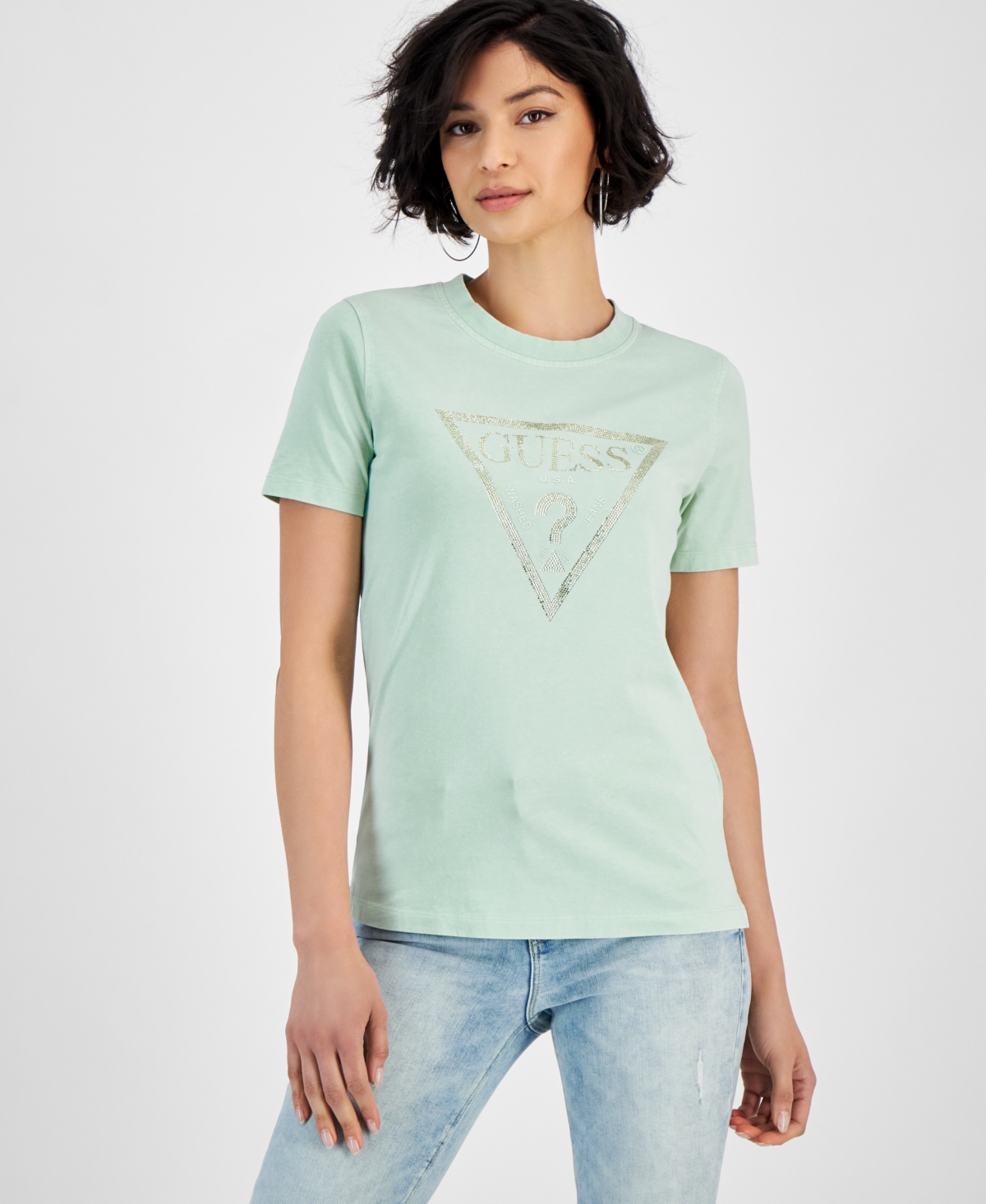 Women's Studded Logo Cotton Short-Sleeve T-Shirt - Spring Day