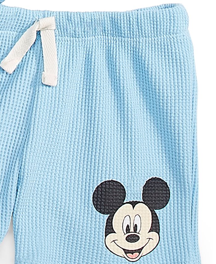 Babyhug Disney Cotton Knit Shorts With Mickey Mouse & Pluto Print Pack Of 2 - Blue White & Red