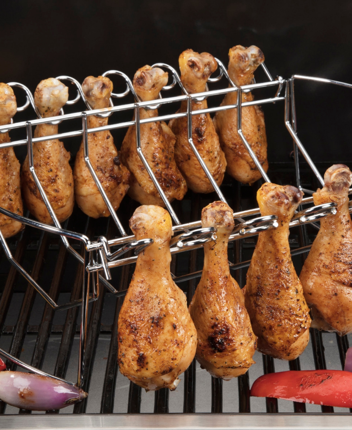 Cuisinart 4-in-1 Bbq Basket And Drumstick Rack In Silver